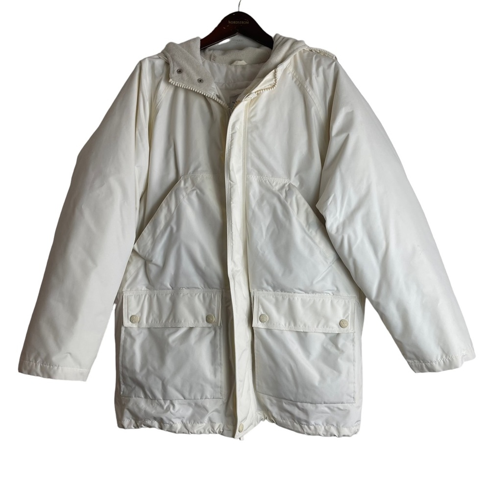 ERMENEGILDO ZEGNA Yachting Microtene 10000 Men’s White Down Jacket Size S Hooded